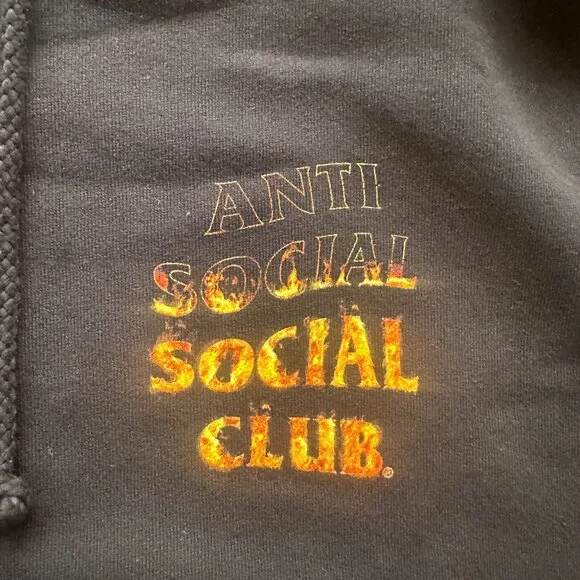 BRAND NEW WITH TAGS Anti Social Social Club A Fire Inside Flame Hoodie MEDIUM - Picture 4 of 5